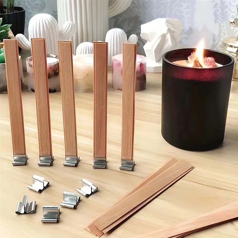 20pcs Wooden Candle Wicks with - مراجعة Wooden Wick Candle وسعره