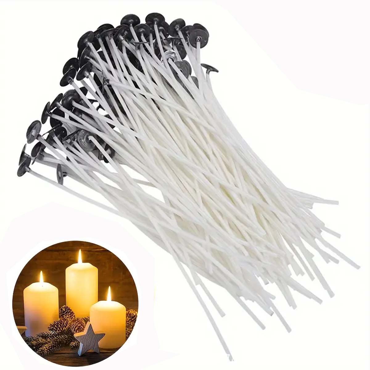 50Pcs/set Smokeless Candle Wic - مراجعة Soy Wax Flake وسعره