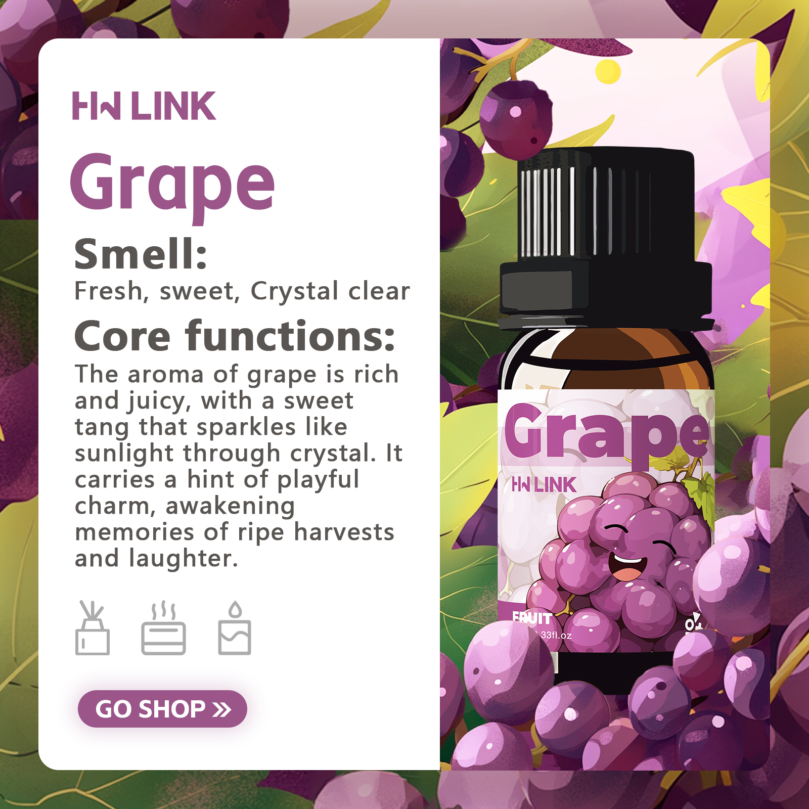 Grape Essential Oil 10ml Perfu - مراجعة Home Fragrances وسعره