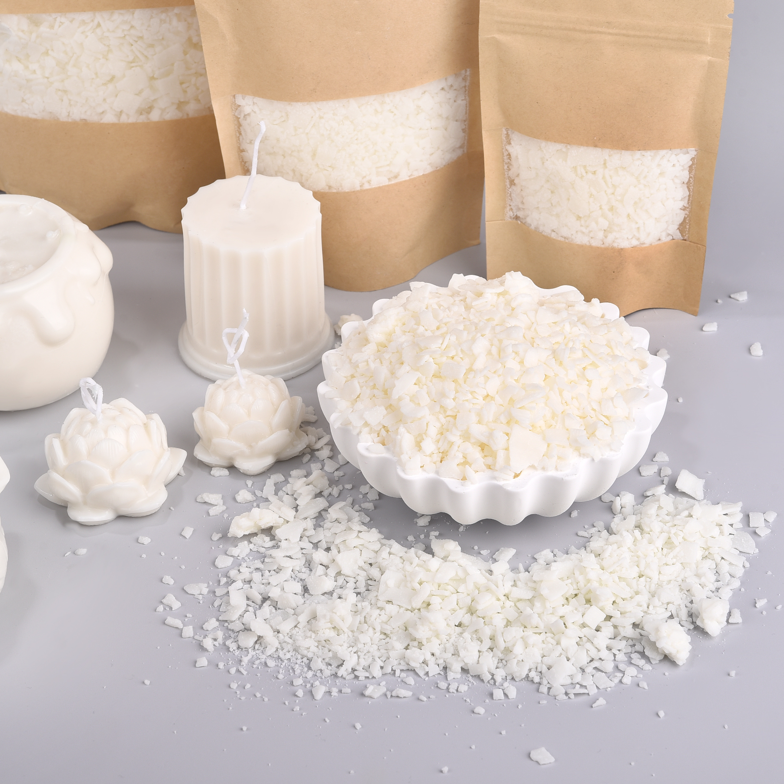 50g-1kg Natural Soybean Wax Fl - مراجعة Soy Wax Flake وسعره