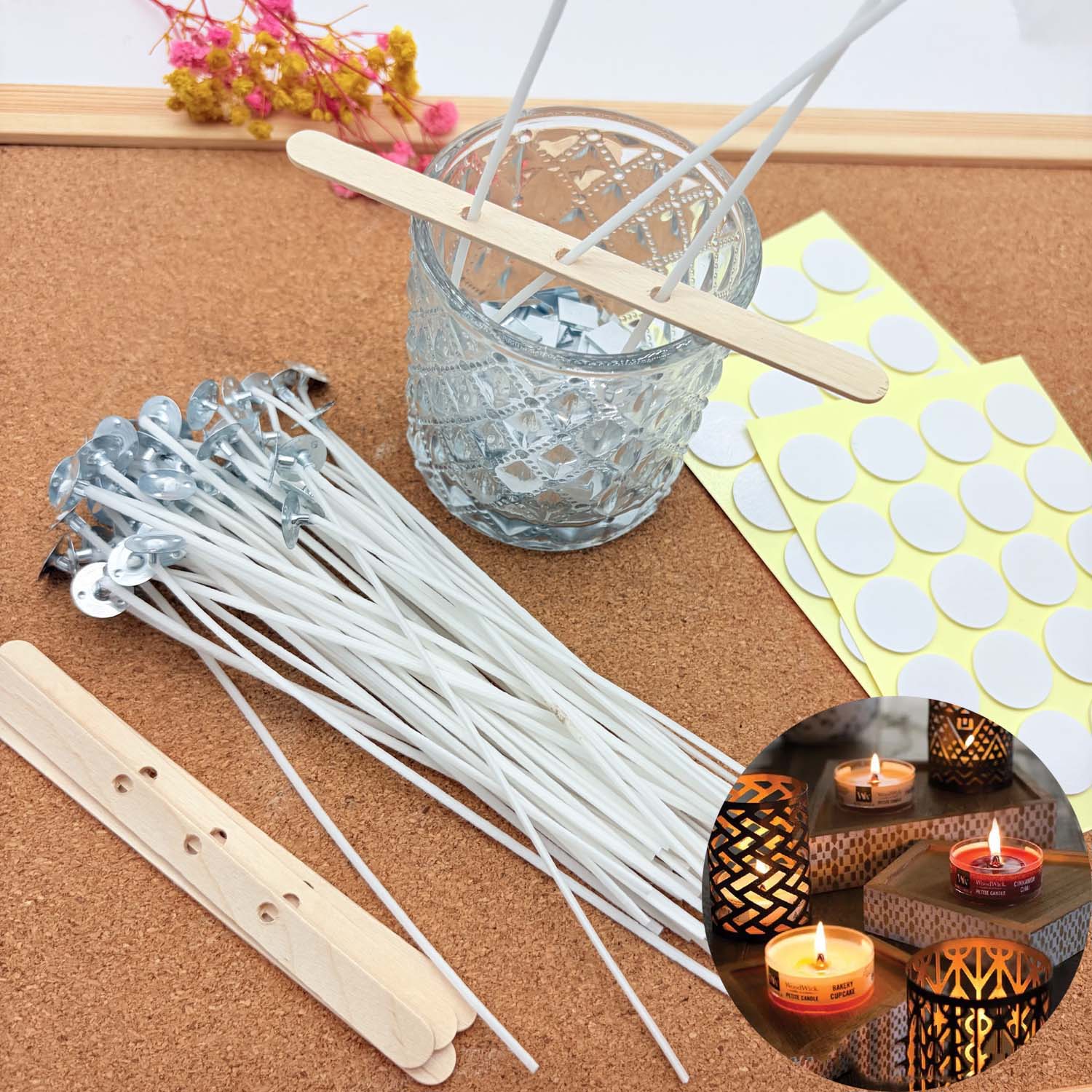 1 SET Candle Making DIY Kits S - مراجعة Wooden Wick Candle وسعره