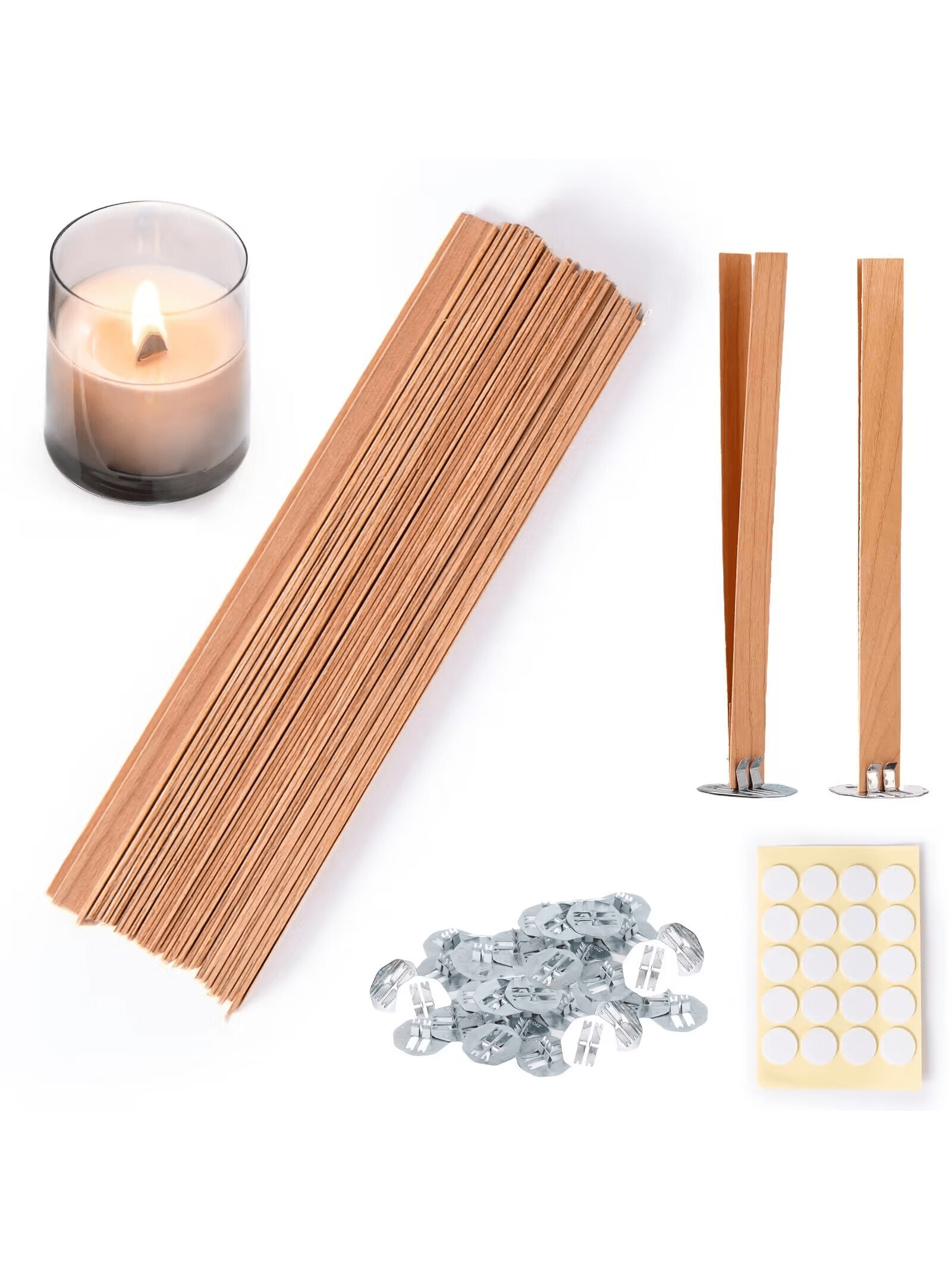 40Pcs Smokeless Cherry Wood Ca - مراجعة Wooden Wick Candle وسعره