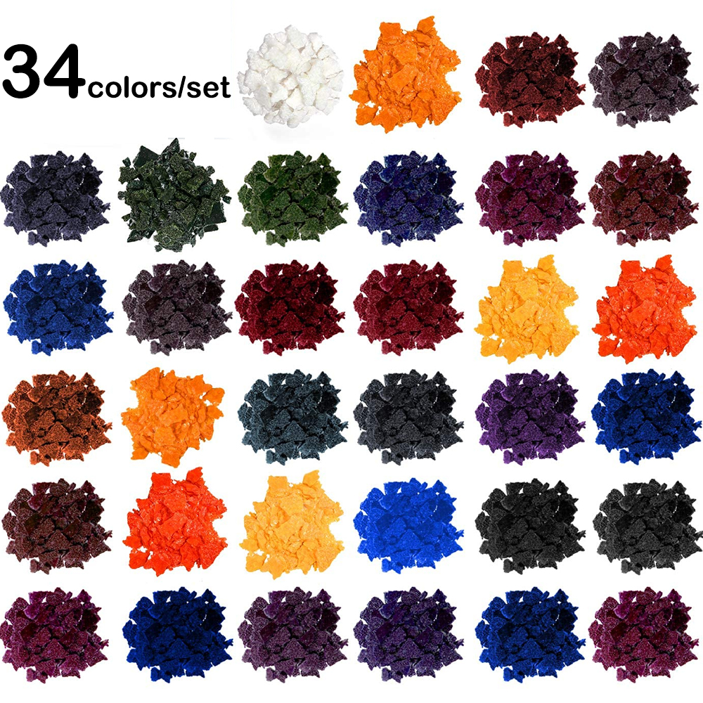34colors/set Candle Dye Chips  - مراجعة Soy Wax Flake وسعره