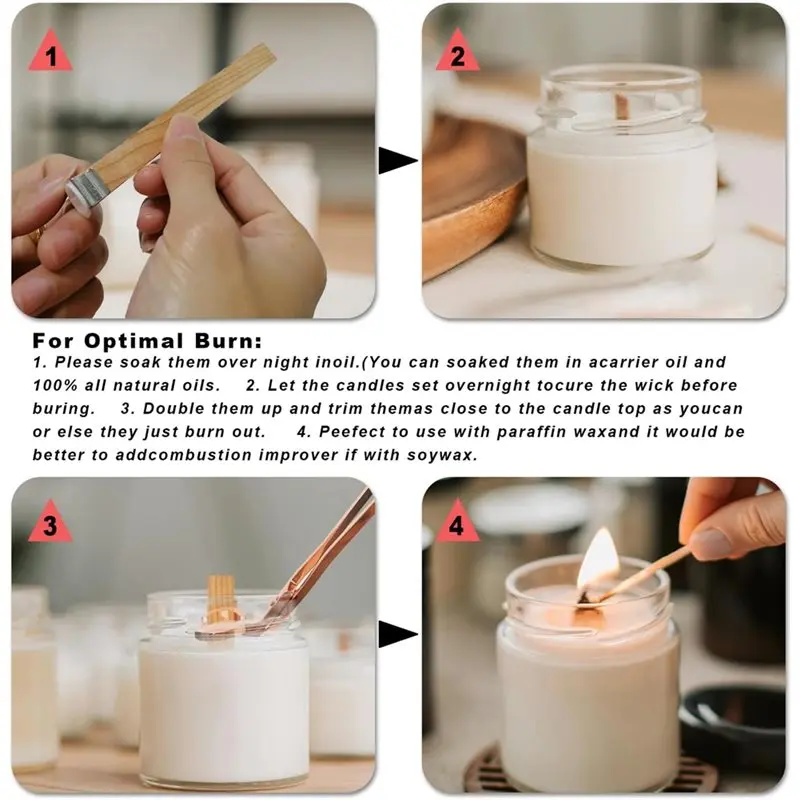 100Pcs Premium Wooden Candle W - مراجعة Wooden Wick Candle وسعره