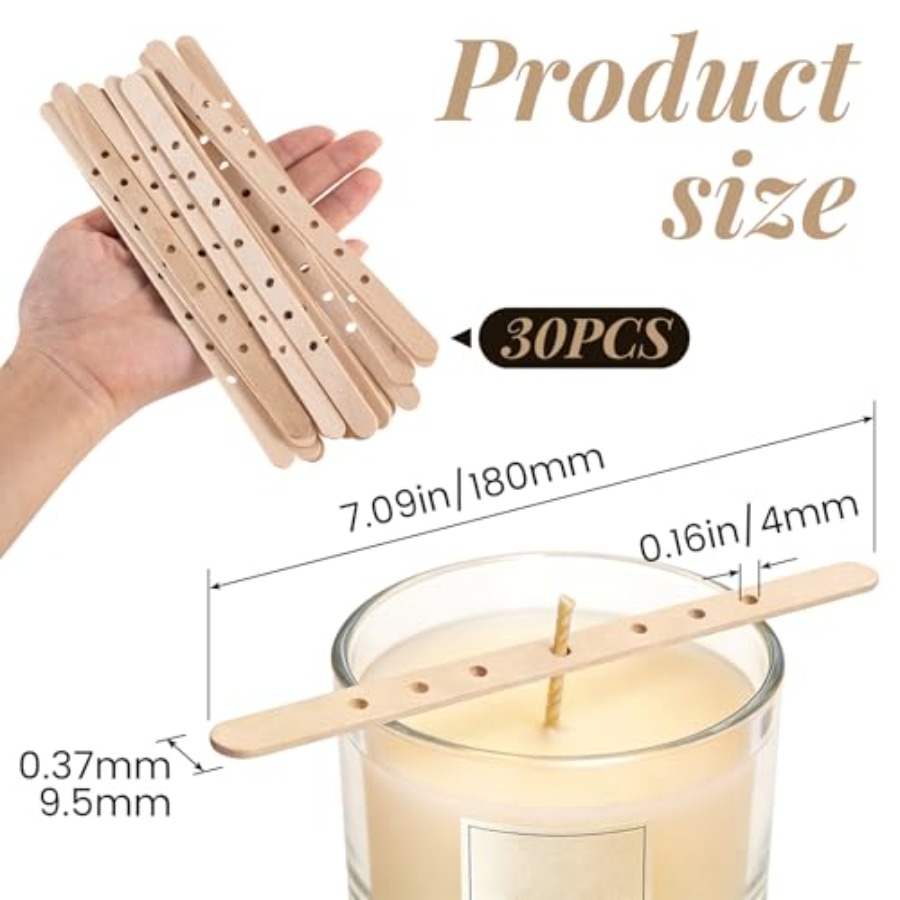 30 Pcs Candle Wick Holder, Woo - مراجعة Wooden Wick Candle وسعره