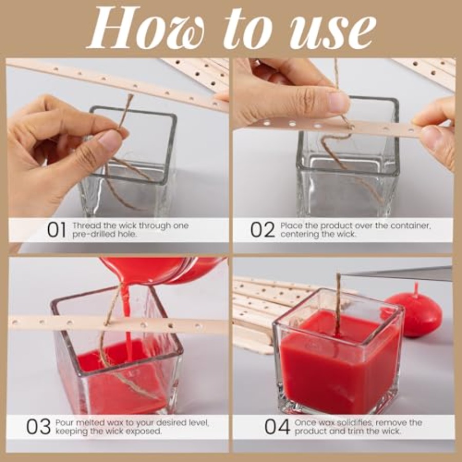 30 Pcs Candle Wick Holder, Woo - مراجعة Wooden Wick Candle وسعره