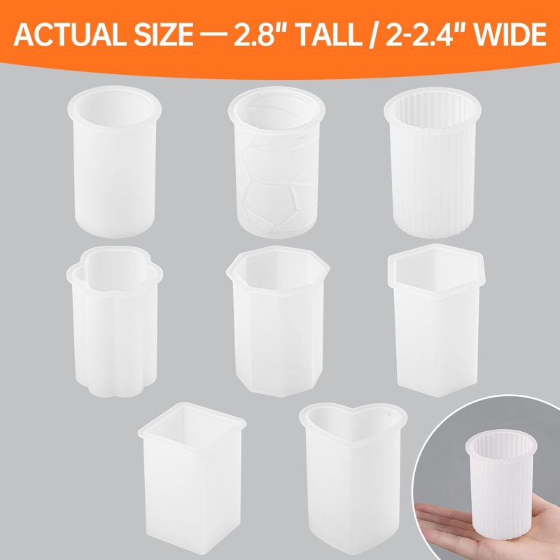 8 Silicone Candle Mold Set，Inc - مراجعة Wooden Wick Candle وسعره