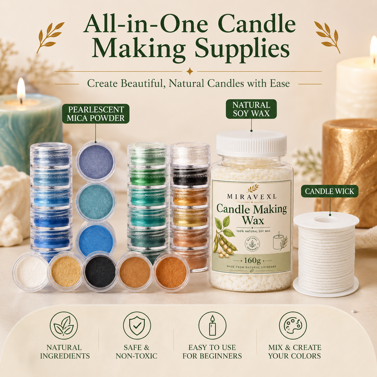 MIRAVEXL Natural Soy Wax 160g  - مراجعة Soy Wax Flake وسعره