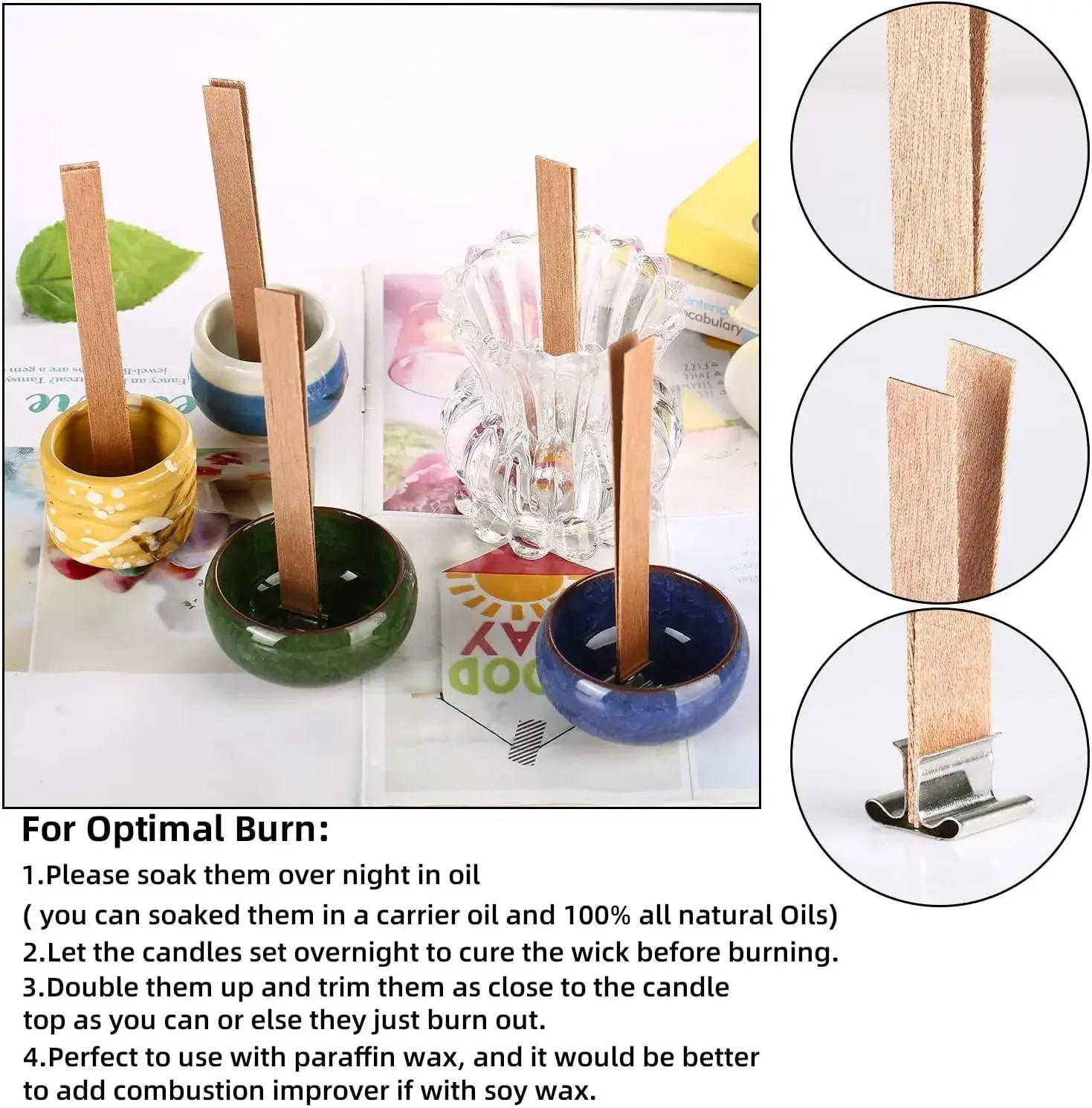 Handmade Soy Wax Candle Wooden - مراجعة Wooden Wick Candle وسعره