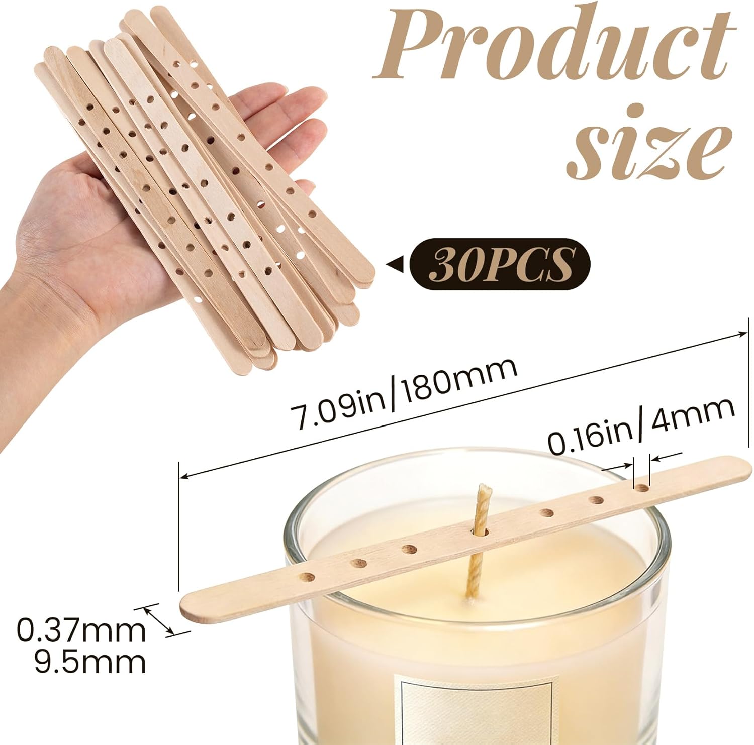 30/50pcs 7 Holes Wooden Candle - مراجعة Wooden Wick Candle وسعره