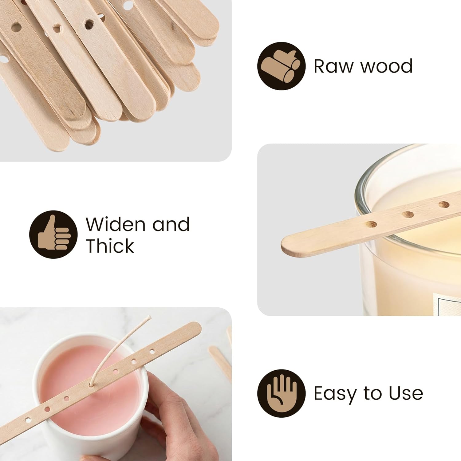 30/50pcs 7 Holes Wooden Candle - مراجعة Wooden Wick Candle وسعره