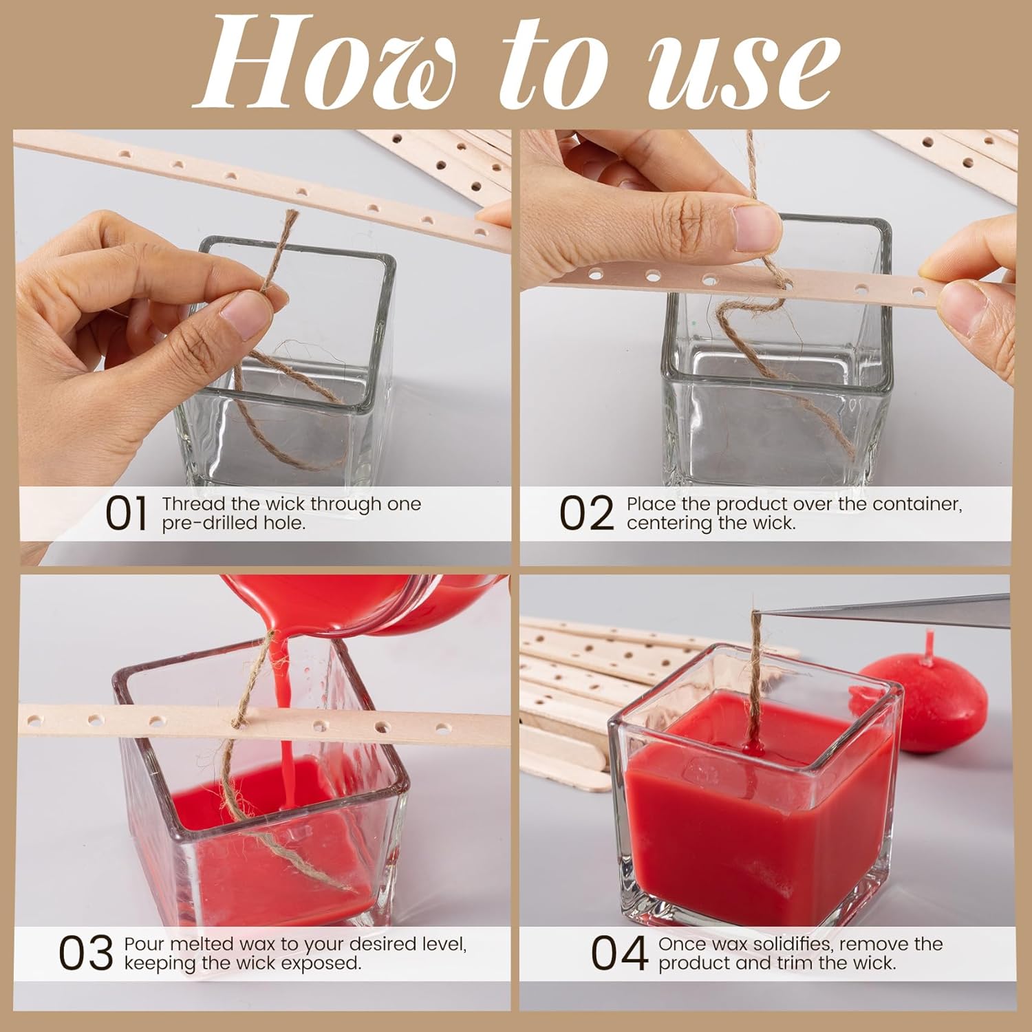 30/50pcs 7 Holes Wooden Candle - مراجعة Wooden Wick Candle وسعره