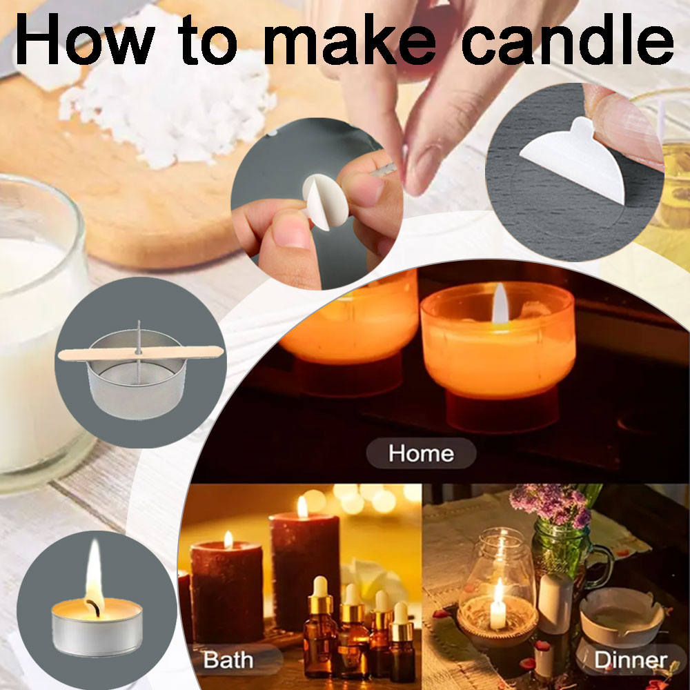 55pcs Flower Candle Wick Wood  - مراجعة Wooden Wick Candle وسعره