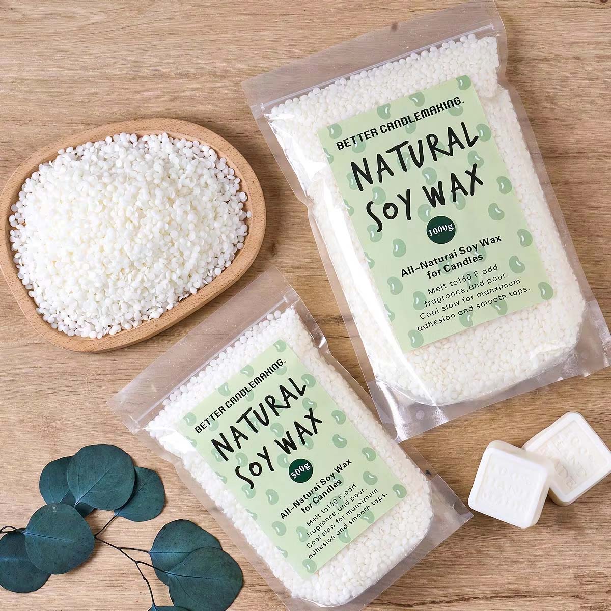 500g/1Kg Natural Soy Wax Parti - مراجعة Soy Wax Flake وسعره