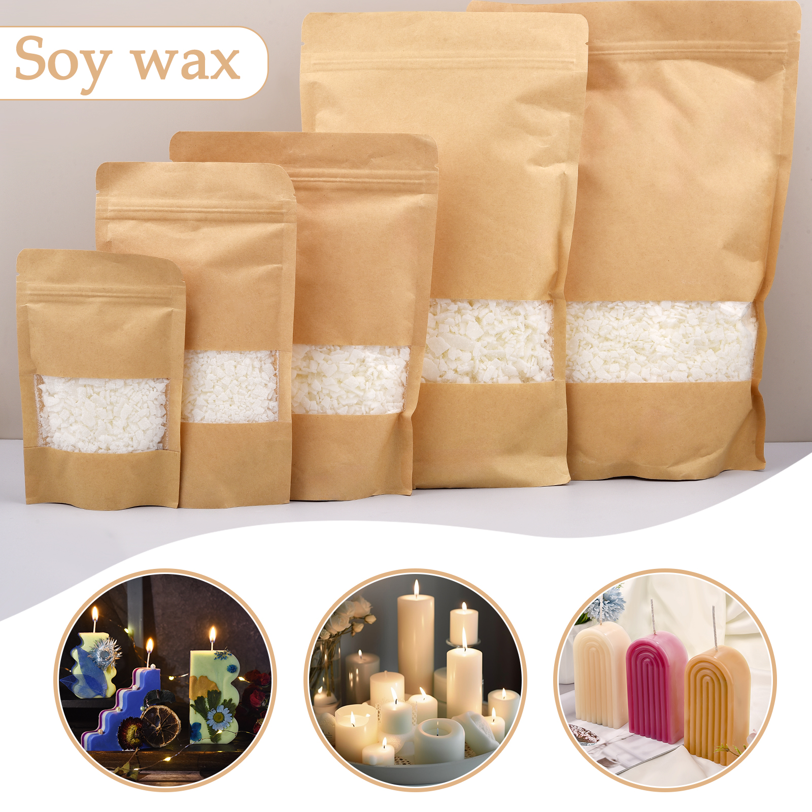 100/500/1000g Natural Soy Wax  - مراجعة Soy Wax Flake وسعره