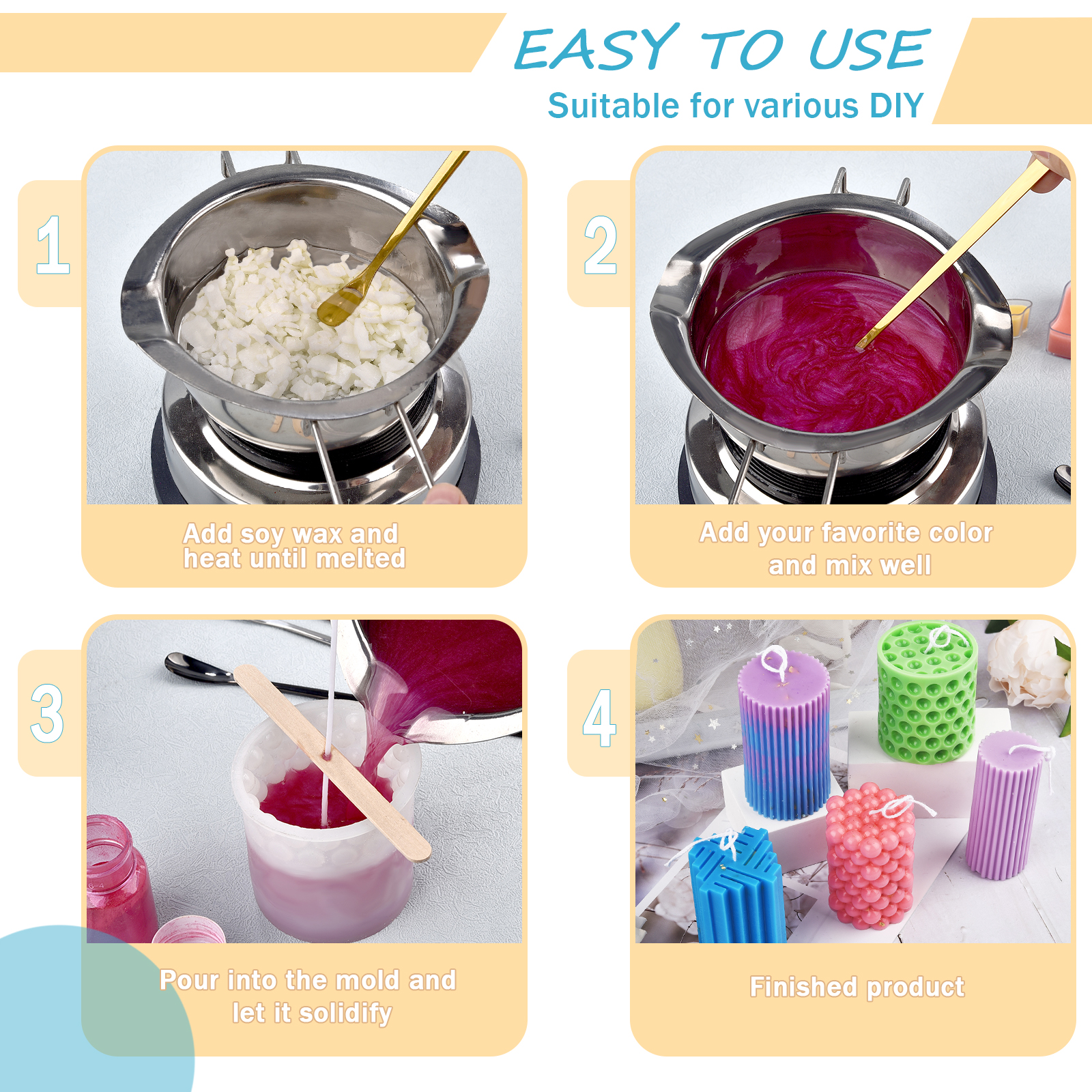 100/500/1000g Natural Soy Wax  - مراجعة Soy Wax Flake وسعره